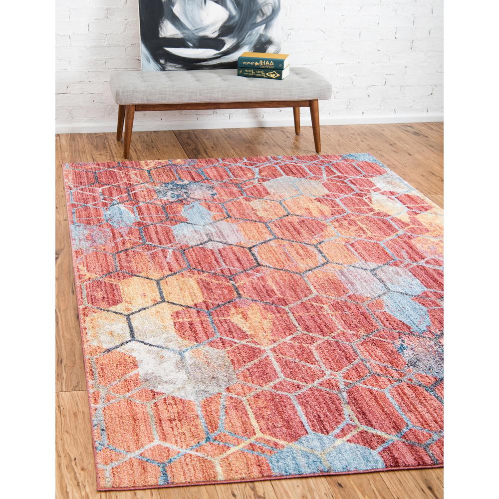 Rainbow Honeycomb Rug, Red (8' 0 x 11' 0). Picture 2