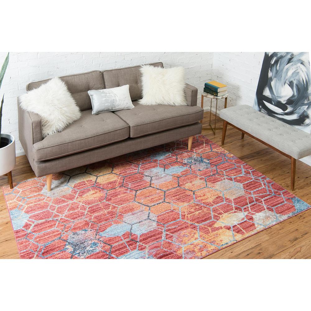 Rainbow Honeycomb Rug, Red (8' 0 x 11' 0). Picture 3