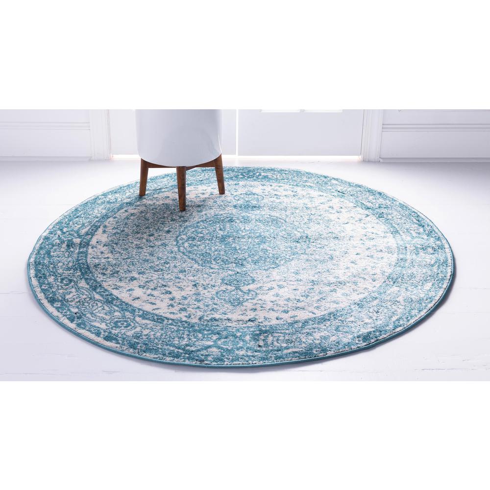 Midnight Bromley Rug, Turquoise (3' 0 x 3' 0). Picture 3