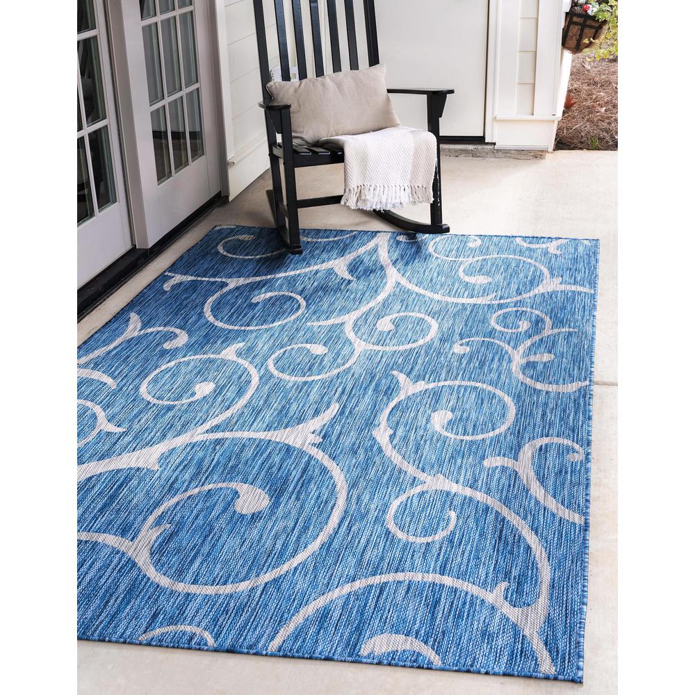 Outdoor Curl Rug, Blue (7' 0 x 10' 0). Picture 2