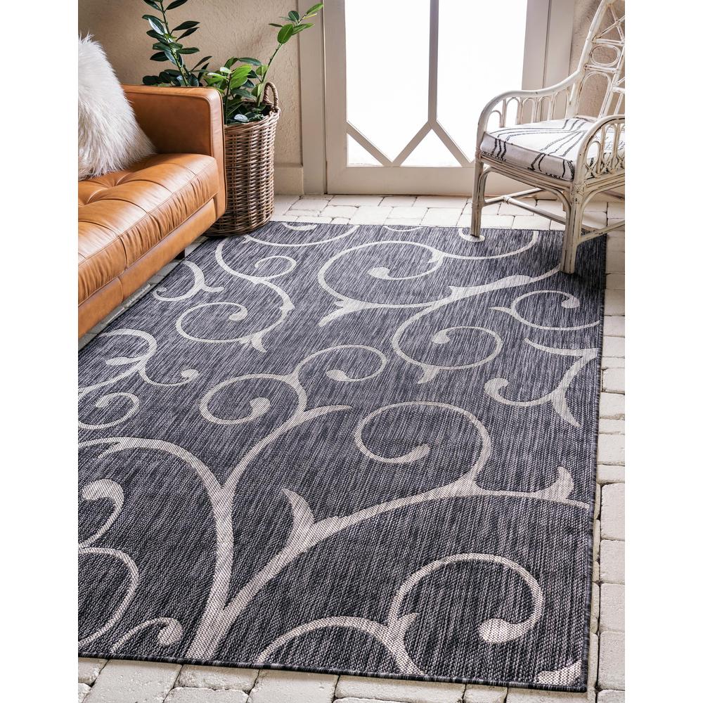 Outdoor Curl Rug, Charcoal Gray (7' 0 x 10' 0). Picture 2