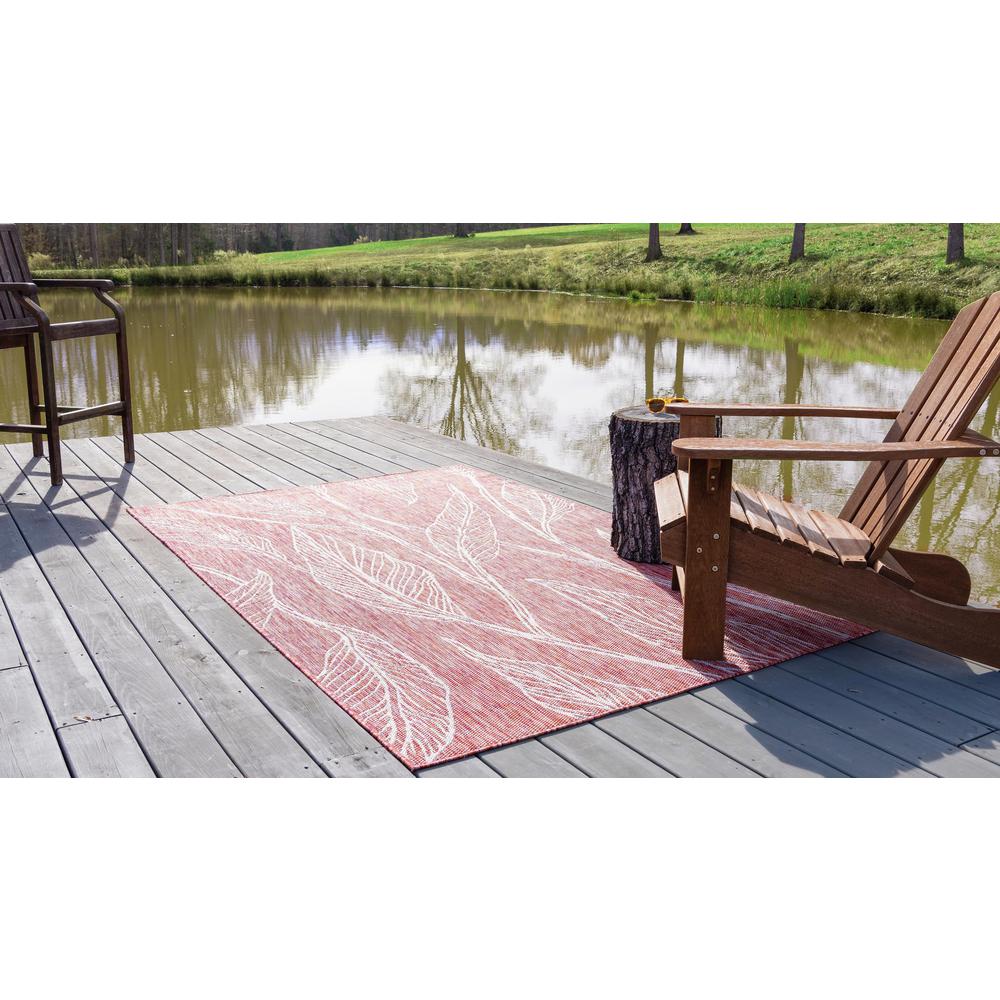 Outdoor Leaf Rug, Rust Red (7' 0 x 10' 0). Picture 3