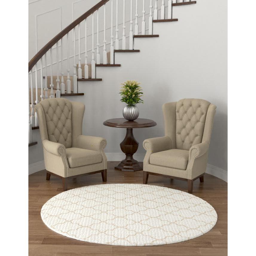 Uptown Area Rug 7' 10" x 7' 10", Round White. Picture 2