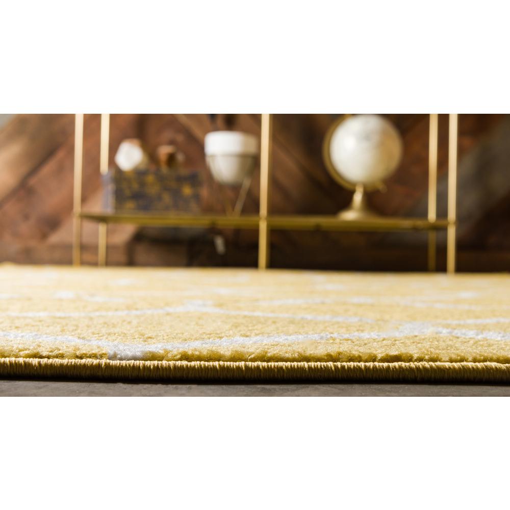 Rounded Trellis Frieze Rug, Yellow (6' 0 x 9' 0). Picture 2
