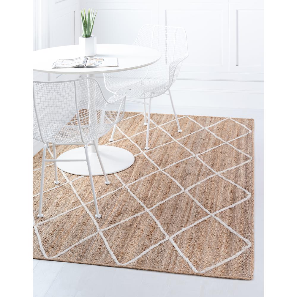 Trellis Braided Jute Rug, Natural/Ivory (5' 0 x 8' 0). Picture 2