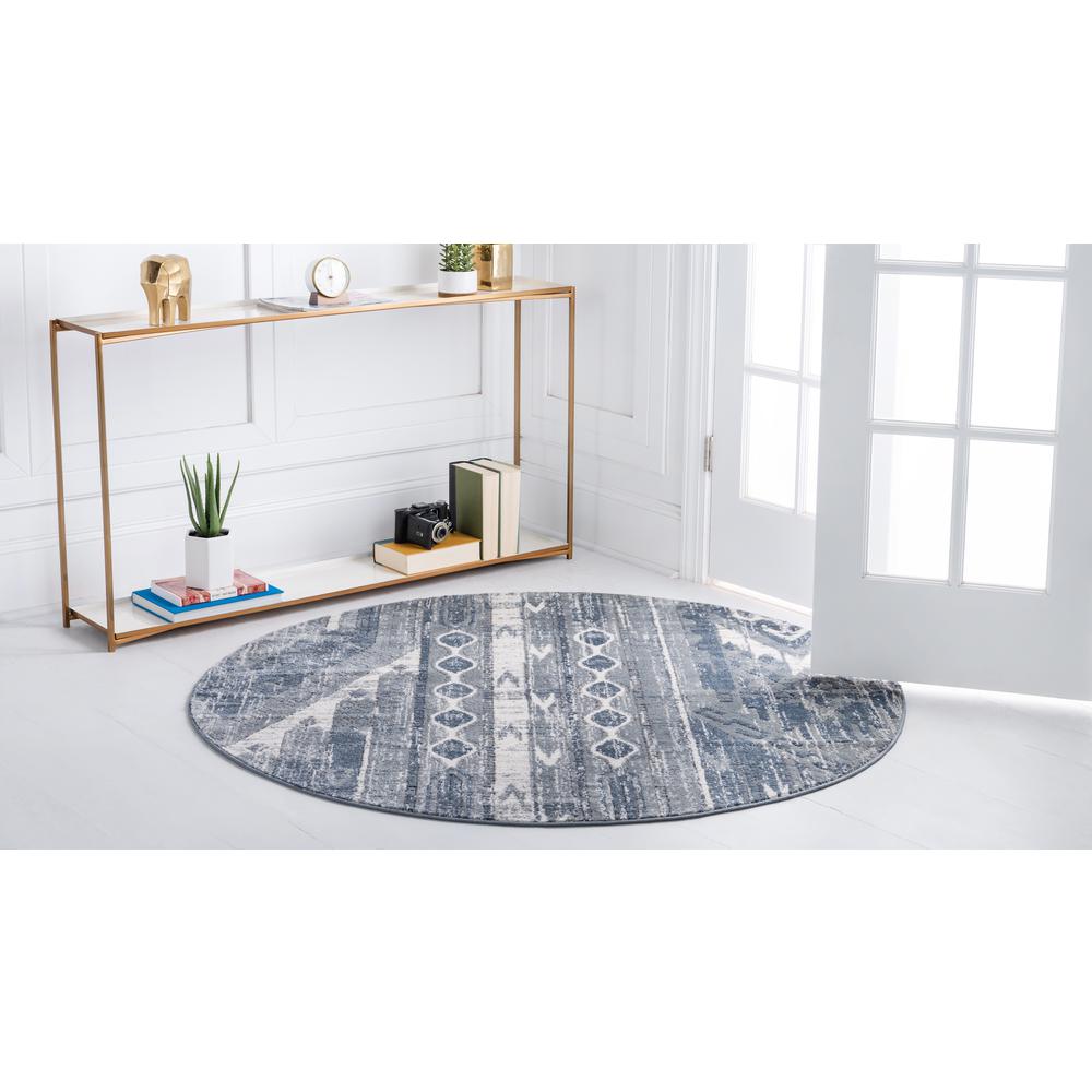 Orford Portland Rug, Blue (7' 0 x 7' 0). Picture 4