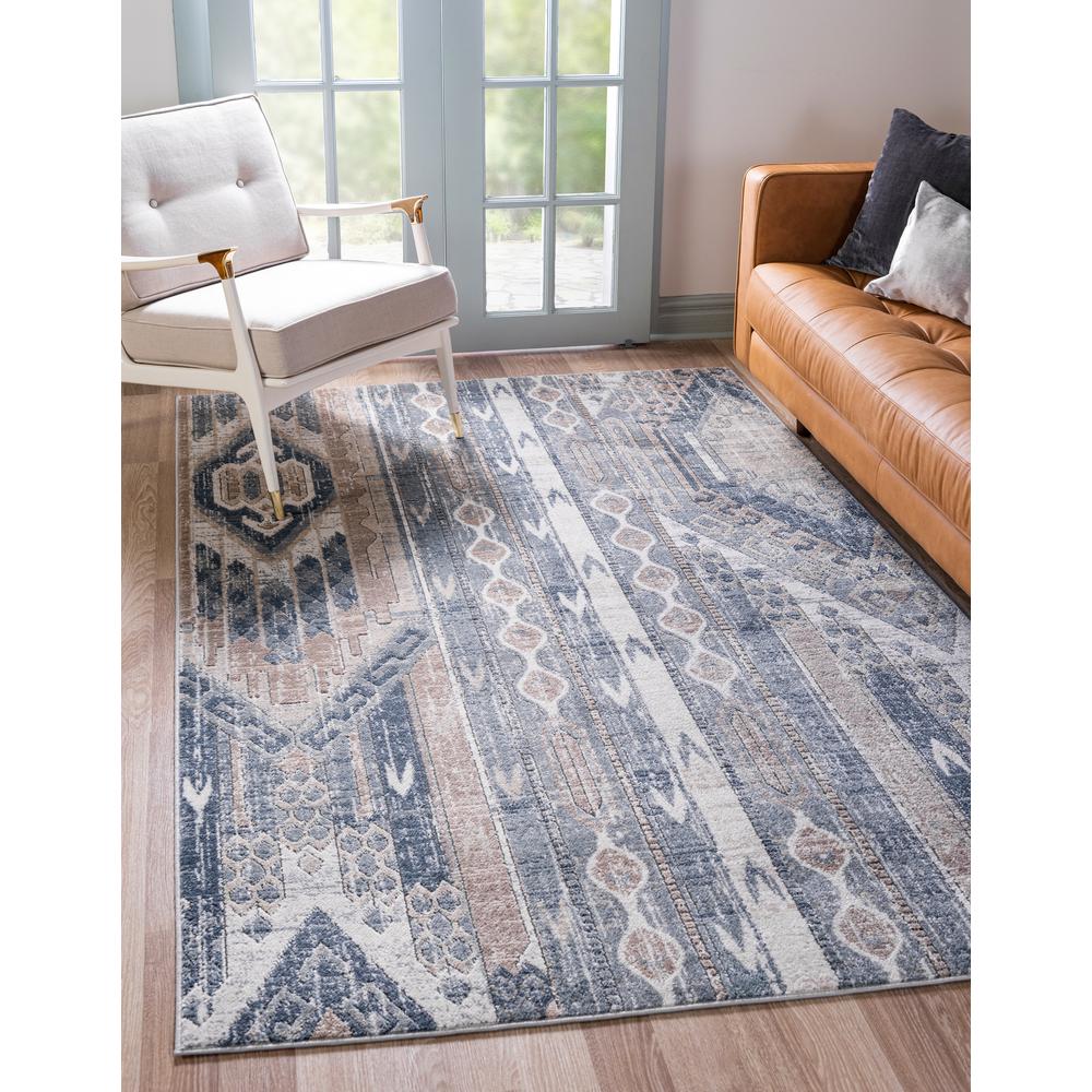 Orford Portland Rug, Navy Blue/Tan (5' 0 x 8' 0). Picture 2