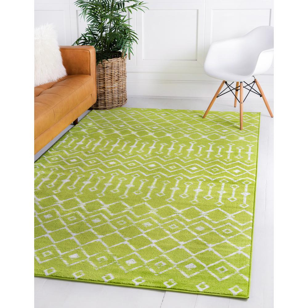 Moroccan Trellis Rug, Green/Ivory (4' 0 x 6' 0). Picture 2