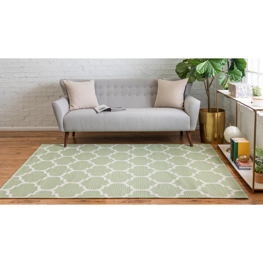 Trellis Decatur Rug, Green/Ivory (5' 2 x 7' 5). Picture 4