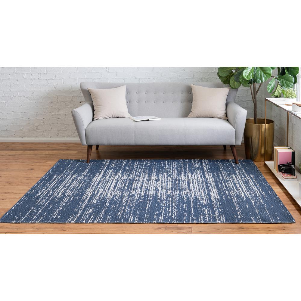 Static Decatur Rug, Navy Blue/Ivory (5' 2 x 7' 5). Picture 4