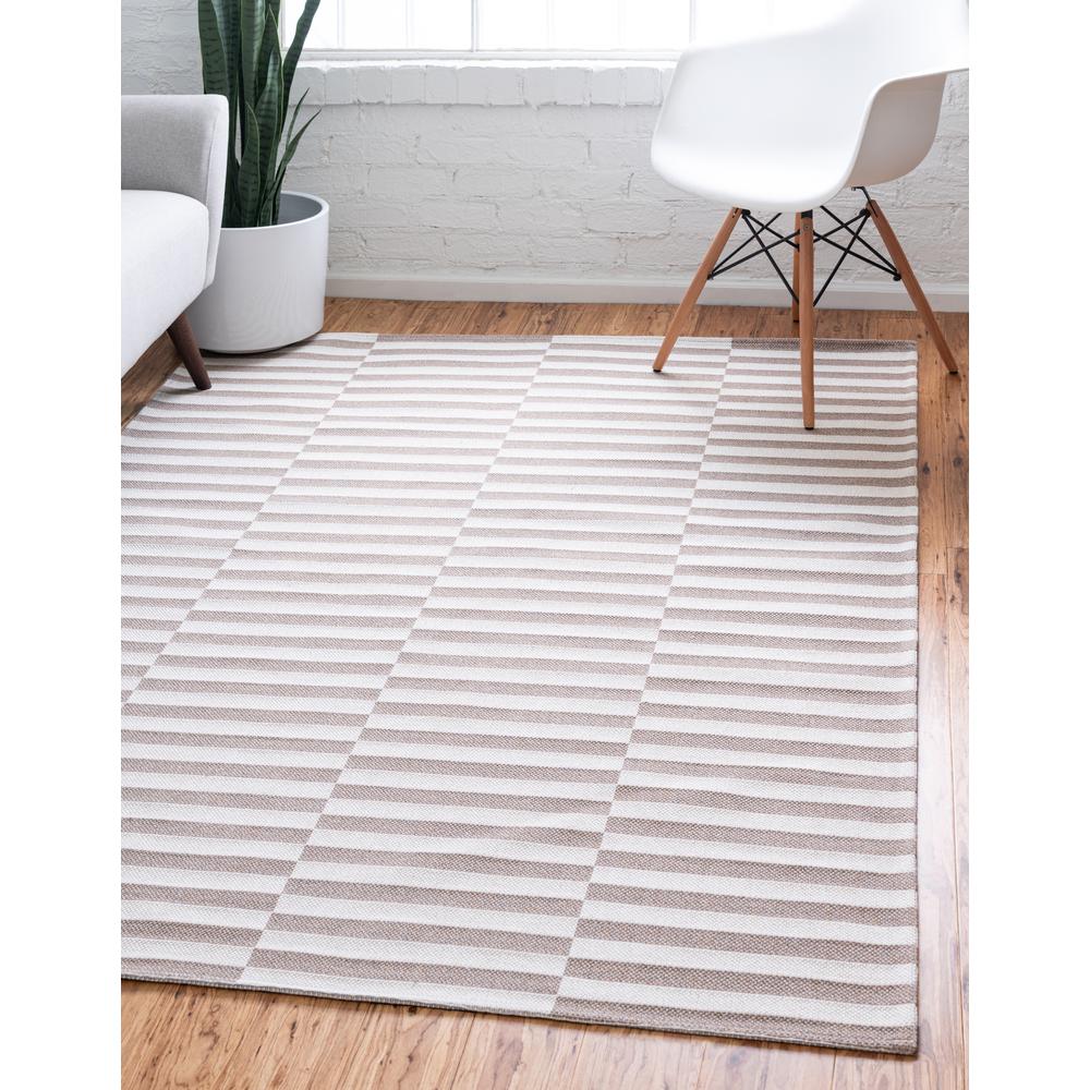 Striped Decatur Rug, Taupe/Ivory (5' 2 x 7' 5). Picture 2