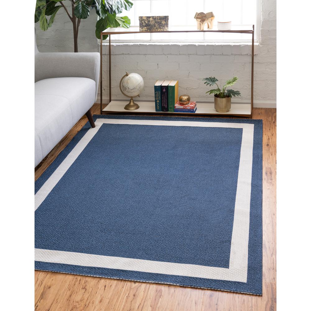 Border Decatur Rug, Navy Blue/Ivory (5' 2 x 7' 5). Picture 2