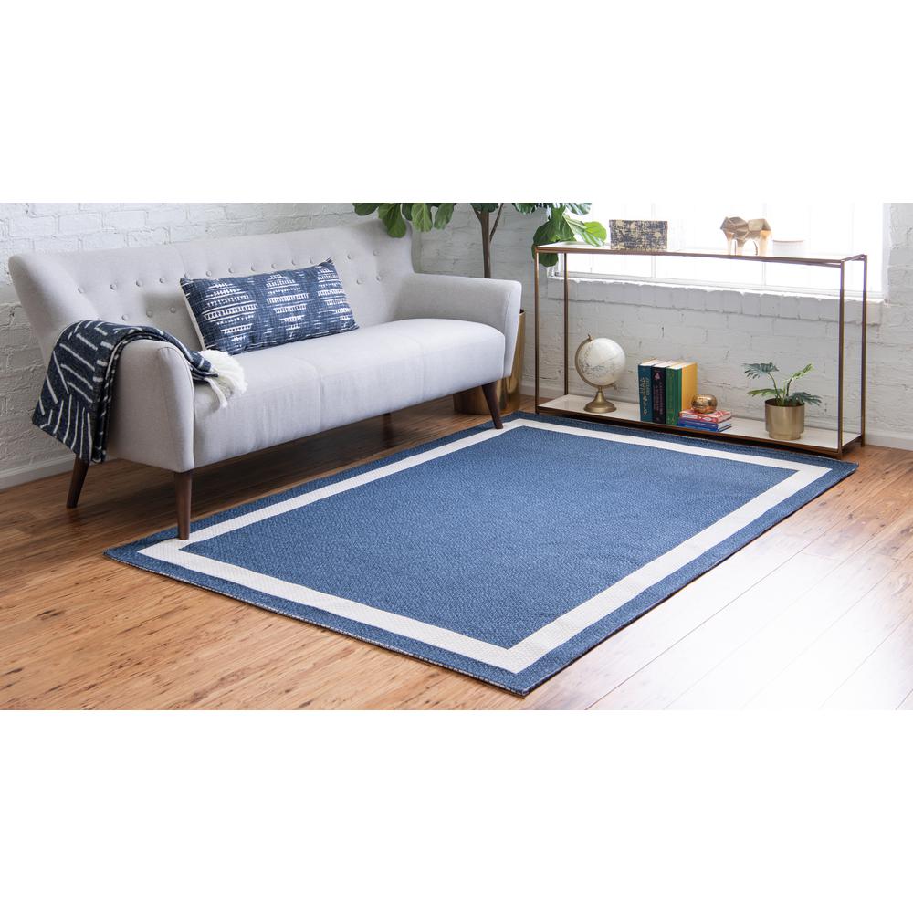 Border Decatur Rug, Navy Blue/Ivory (5' 2 x 7' 5). Picture 3