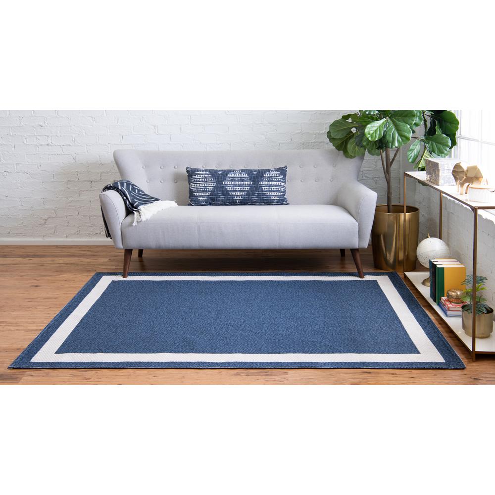 Border Decatur Rug, Navy Blue/Ivory (5' 2 x 7' 5). Picture 4