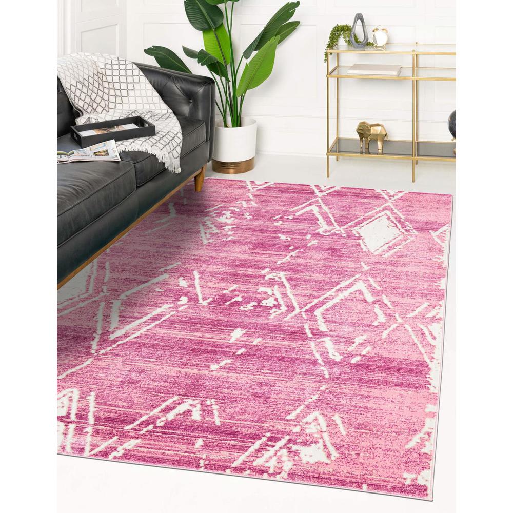 Uptown Carnegie Hill Area Rug 5' 3" x 8' 0", Rectangular Pink. Picture 2
