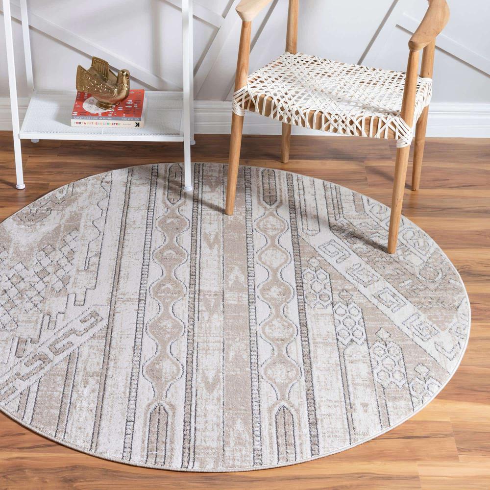Portland Orford Area Rug 6' 1" x 6' 1", Round Ivory. Picture 2