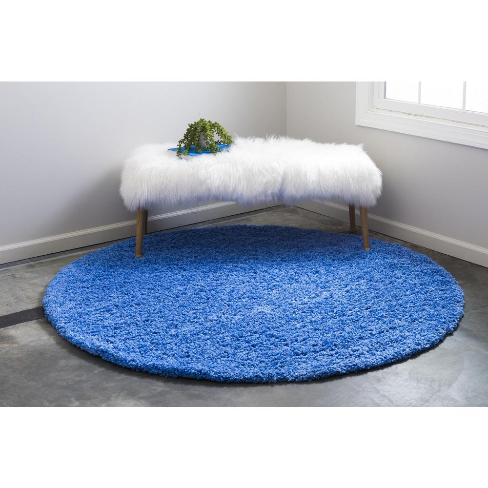 Unique Loom 5 Ft Round Rug in Periwinkle Blue (3151479). Picture 3
