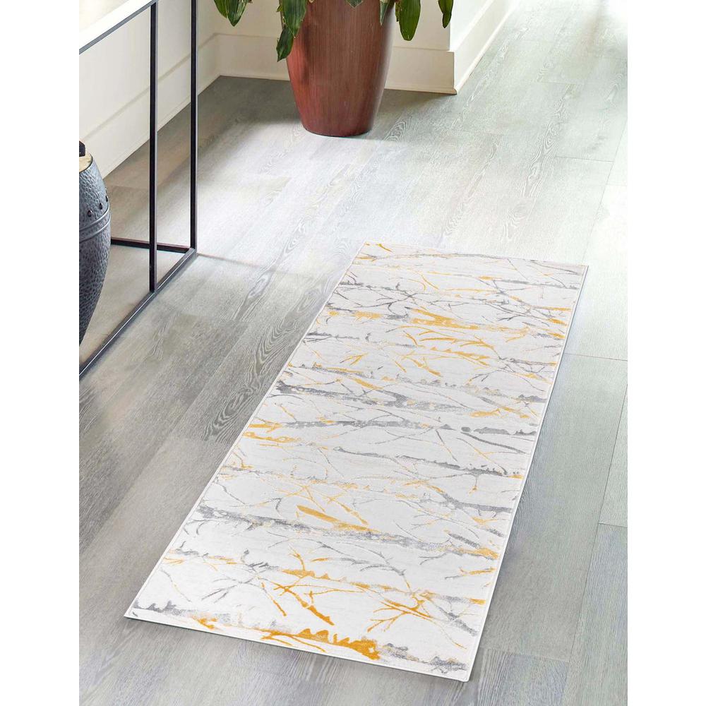 Finsbury Anne Area Rug 2' 0" x 9' 10", Runner Yellow and Gray. Picture 2