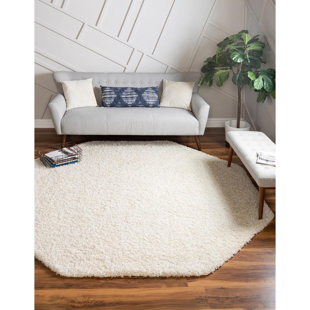 Unique Loom 6 Ft Octagon Rug in Snow White (3151336). Picture 2