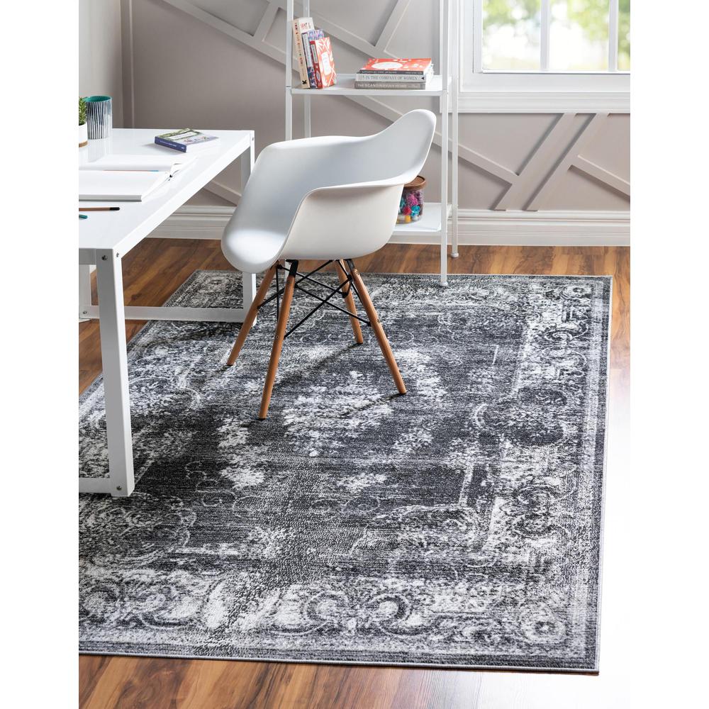 Unique Loom Rectangular 6x9 Rug in Charcoal (3149276). Picture 2
