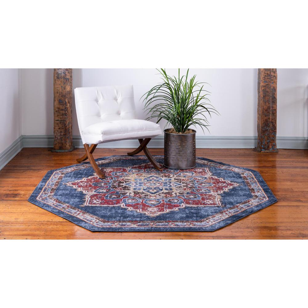 Unique Loom 8 Ft Octagon Rug in Navy Blue (3153864). Picture 4