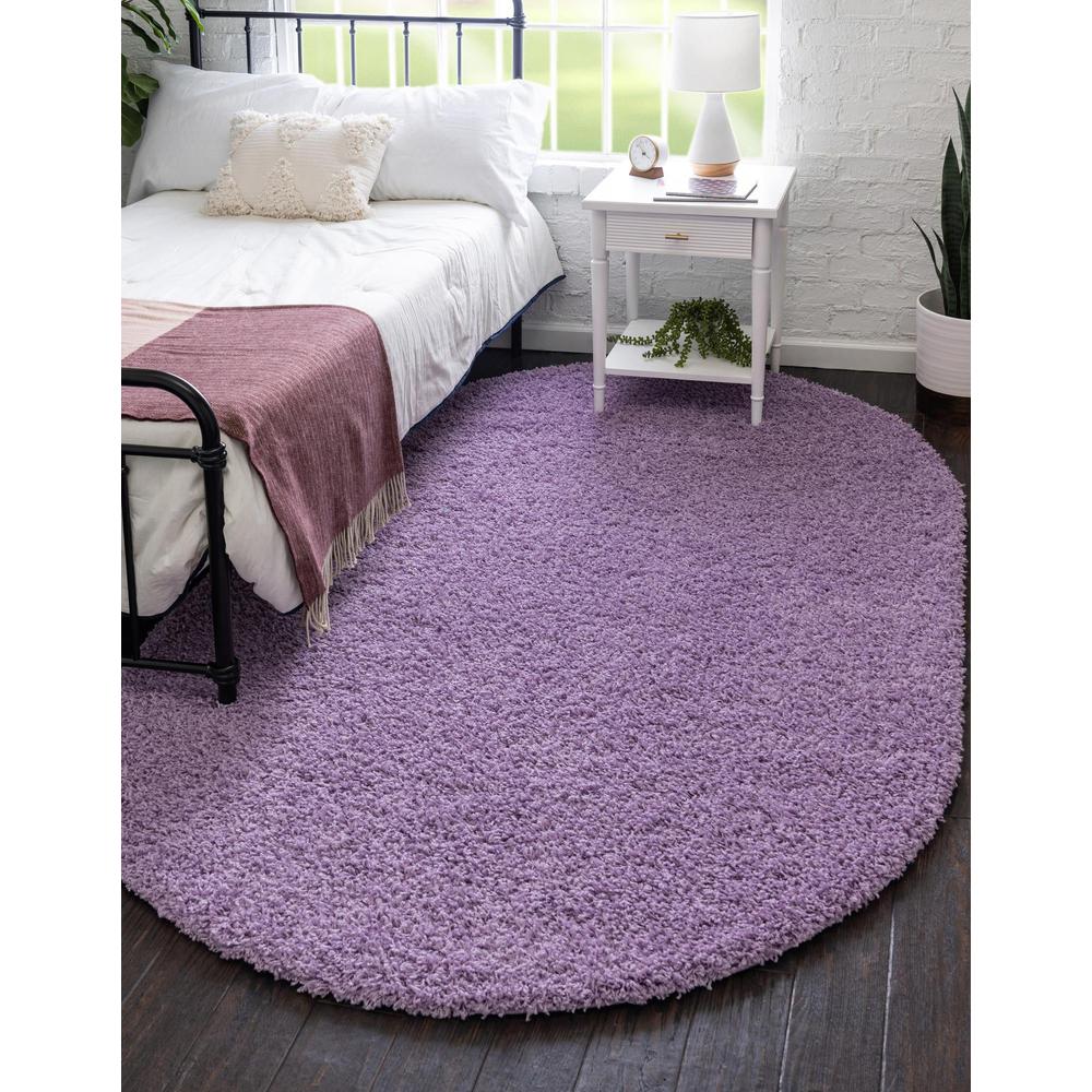 Unique Loom 8x10 Oval Rug in Lilac (3151455). Picture 2