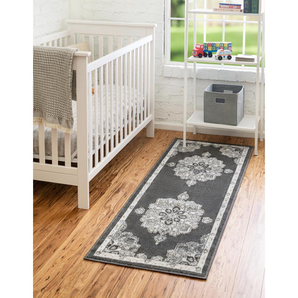 Unique Loom 12 Ft Runner in Charcoal (3158764). Picture 2