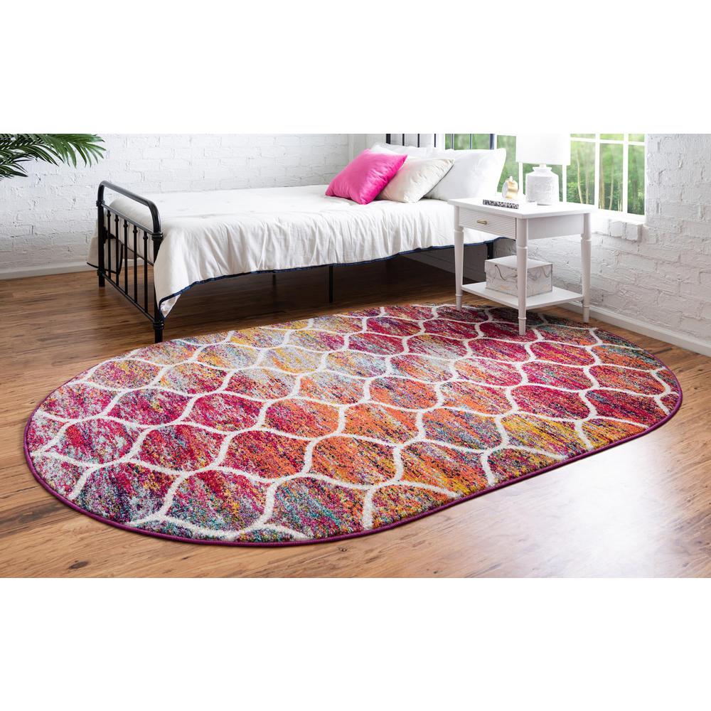 Unique Loom 5x8 Oval Rug in Multi (3151705). Picture 3