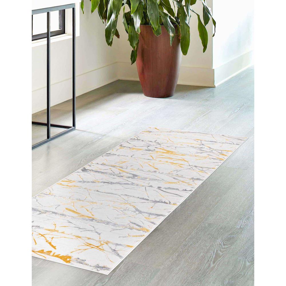 Finsbury Anne Area Rug 2' 0" x 9' 10", Runner Yellow and Gray. Picture 3