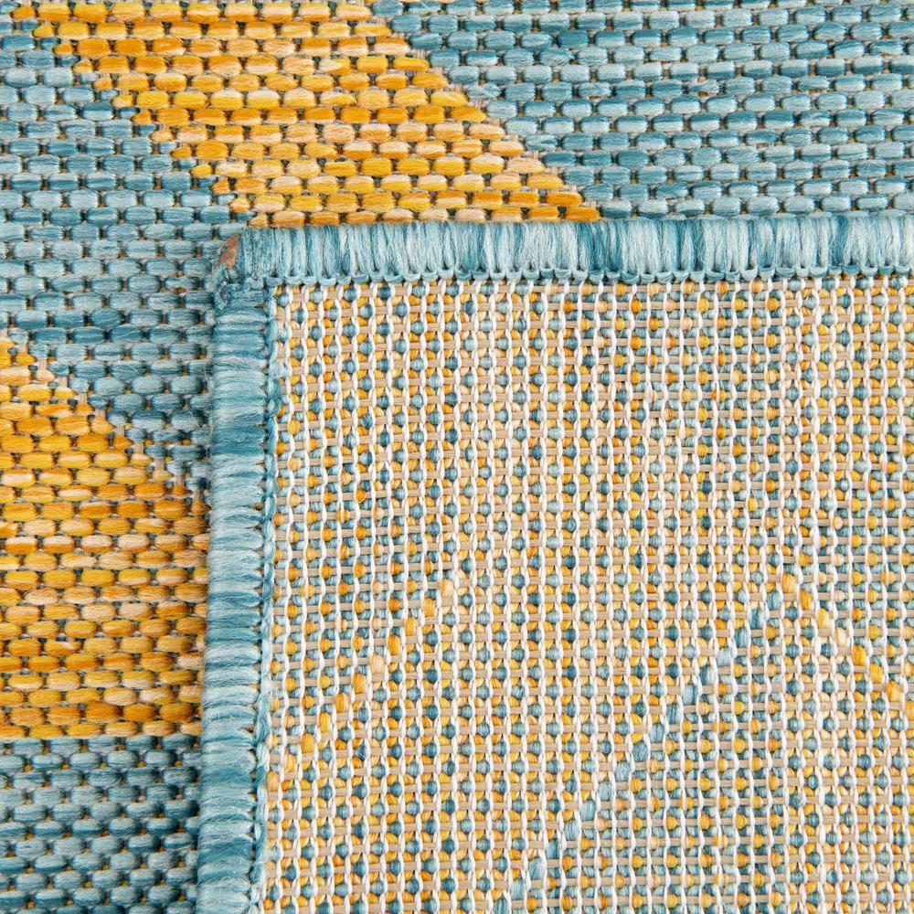 Jill Zarin Outdoor Napa Area Rug 5' 3" x 8' 0", Rectangular Yellow and Aqua. Picture 7