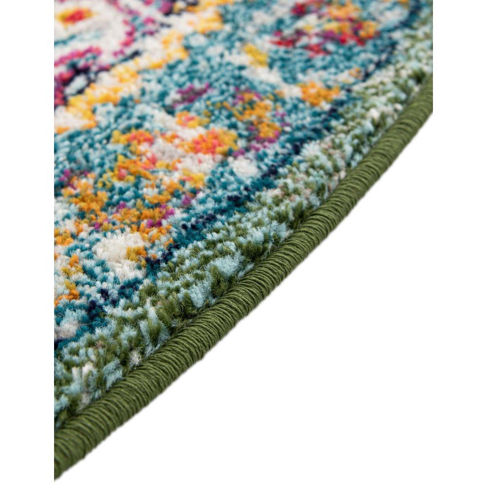 Penrose Alexis Area Rug 7' 1" x 7' 1", Round Green. Picture 5