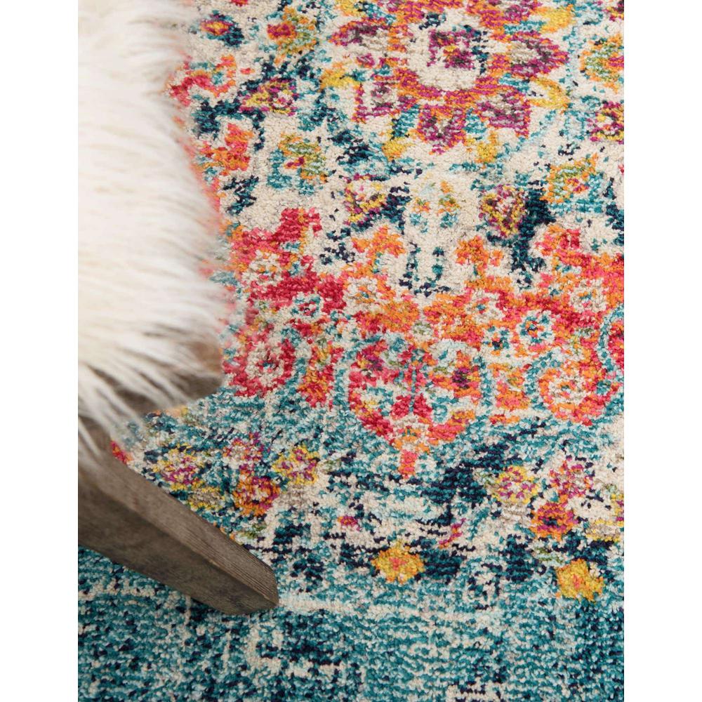 Penrose Alexis Area Rug 7' 10" x 7' 10", Round Blue. Picture 4