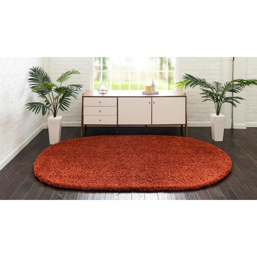 Unique Loom 8x10 Oval Rug in Terracotta (3151408). Picture 4