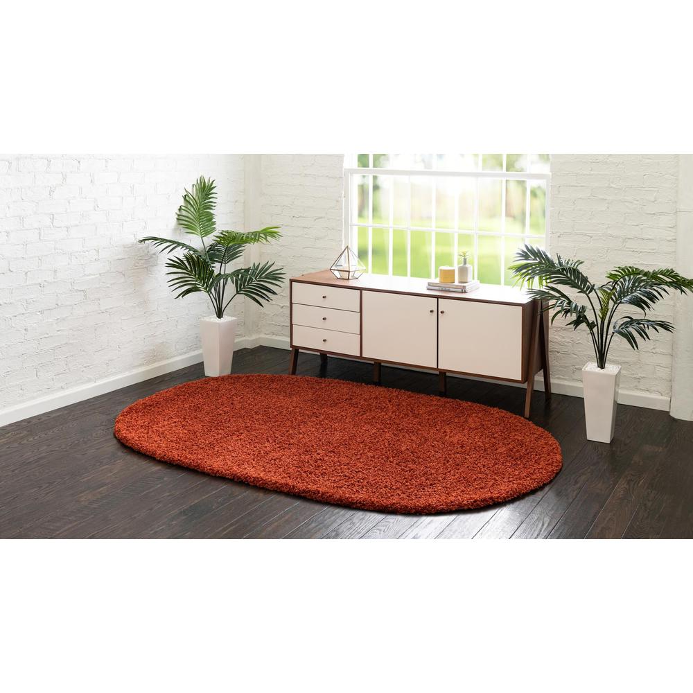 Unique Loom 8x10 Oval Rug in Terracotta (3151408). Picture 3