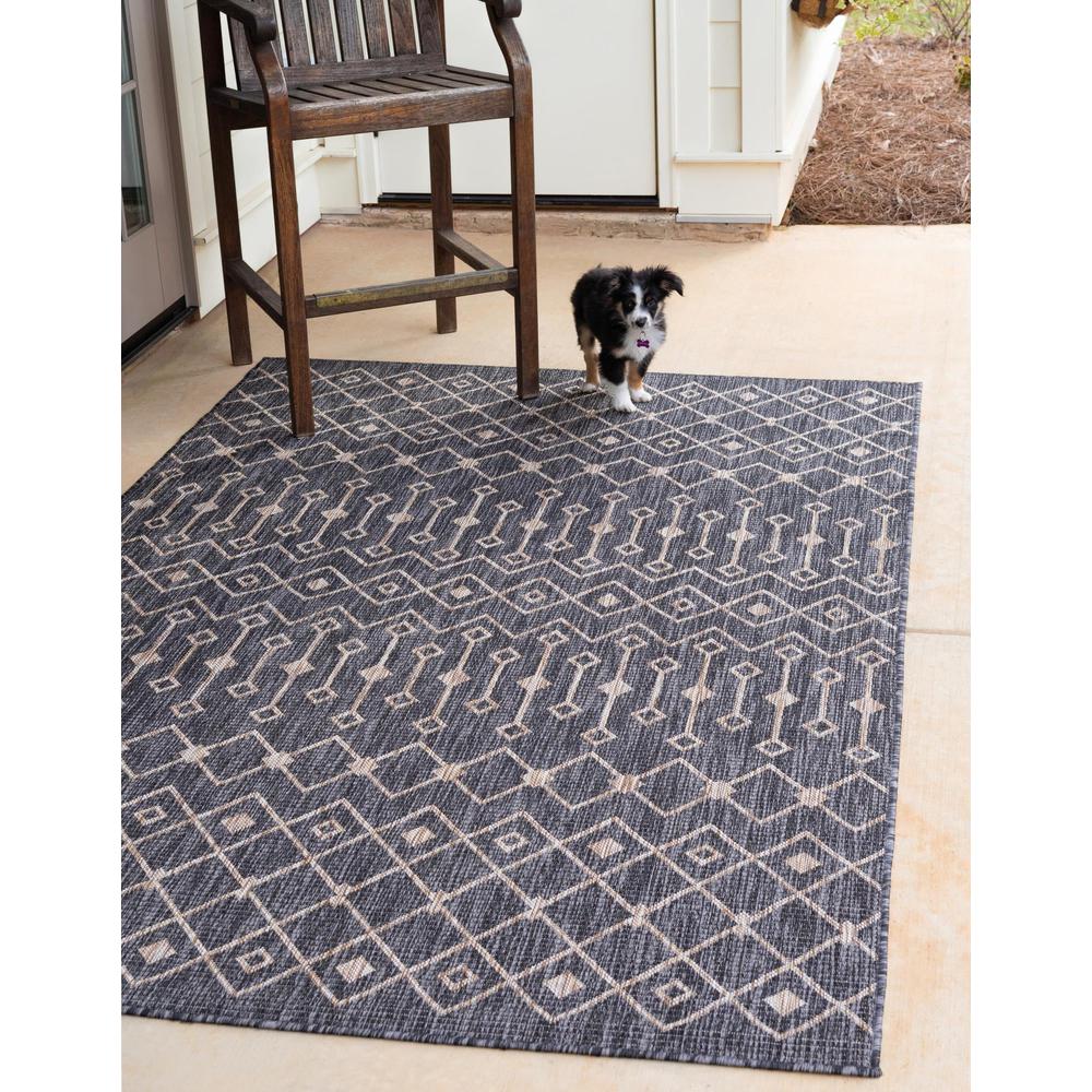 Unique Loom Rectangular 10x14 Rug in Charcoal Gray (3159557). Picture 2