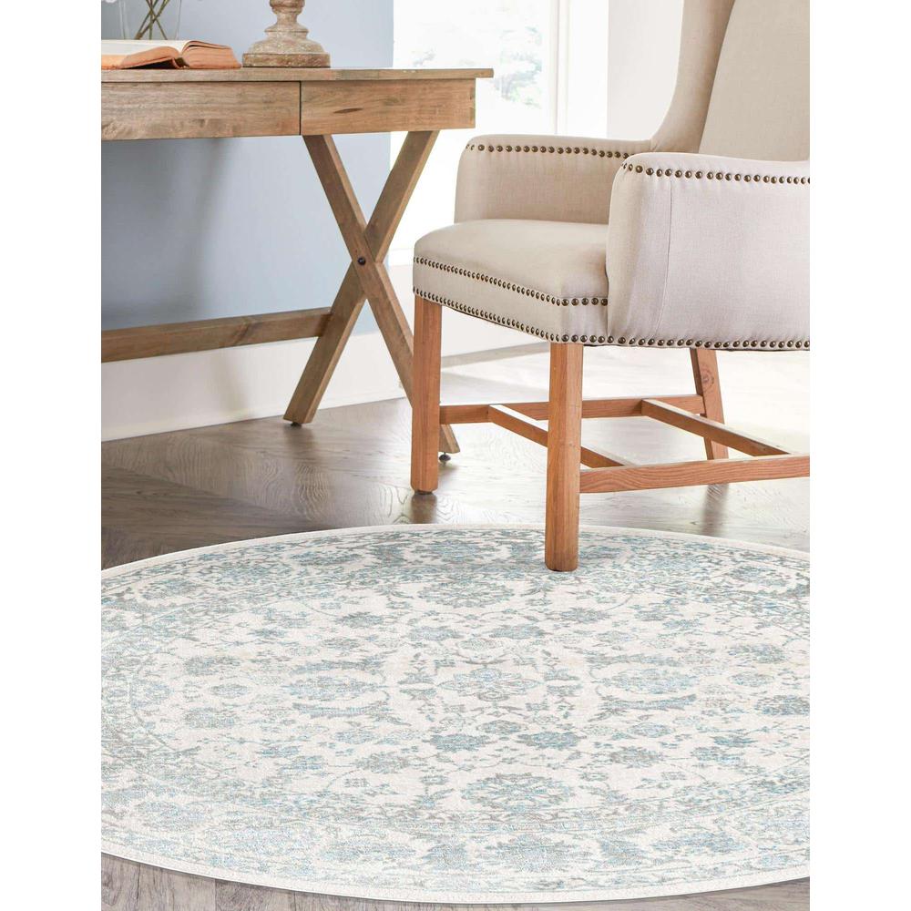 Uptown Area Rug 7' 10" x 7' 10", Round - Teal. Picture 3