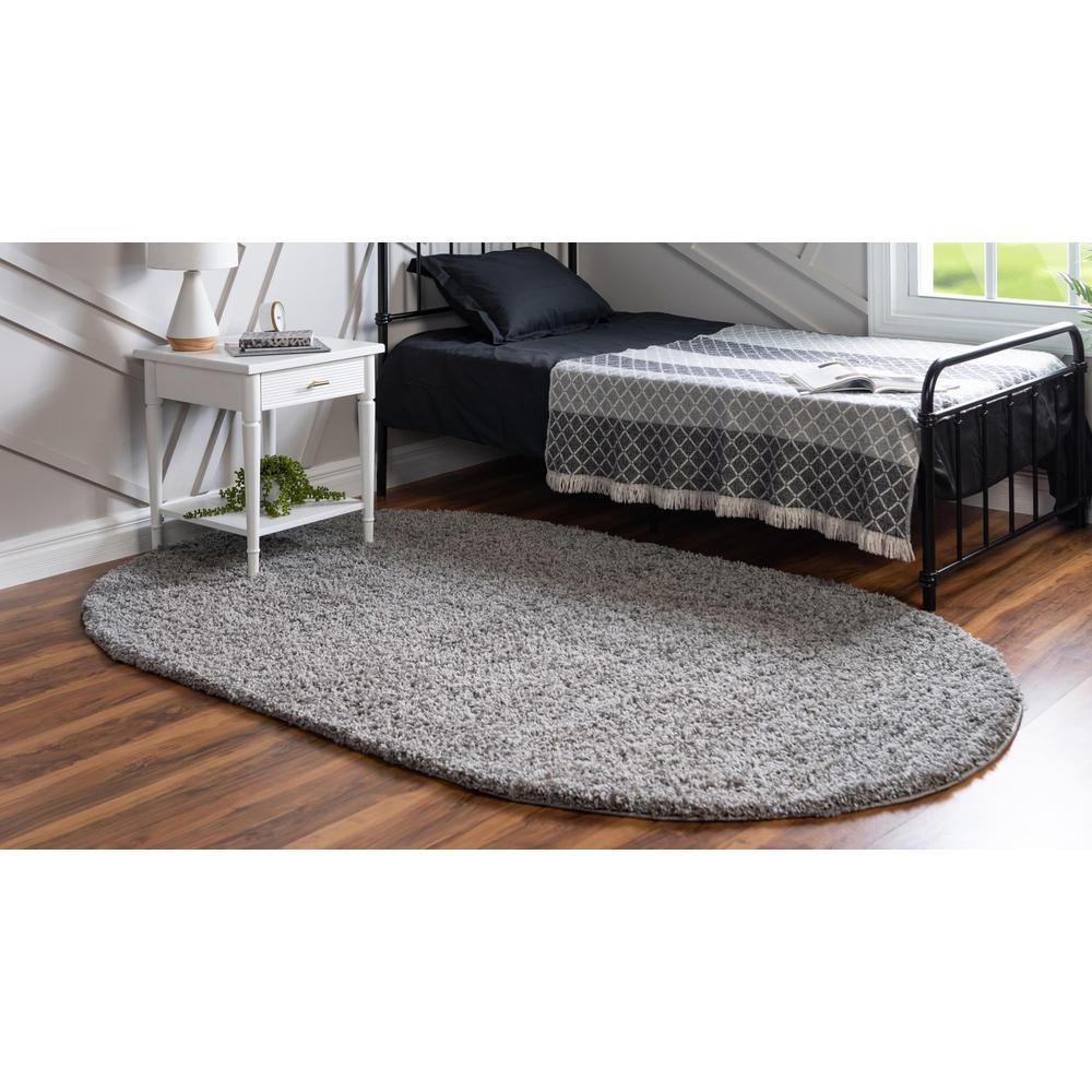 Unique Loom 8x10 Oval Rug in Cloud Gray (3151299). Picture 3