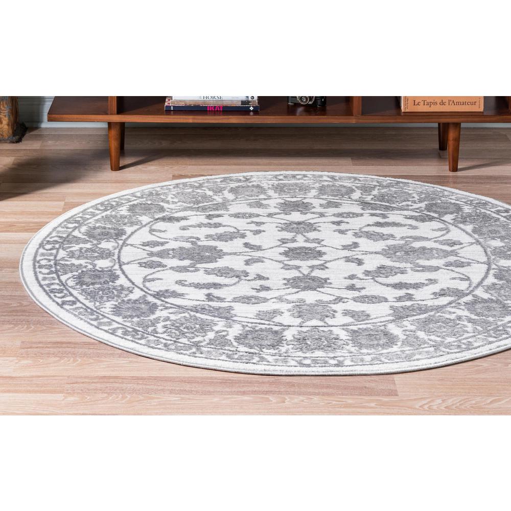 Unique Loom 8 Ft Round Rug in Ivory (3150706). Picture 4