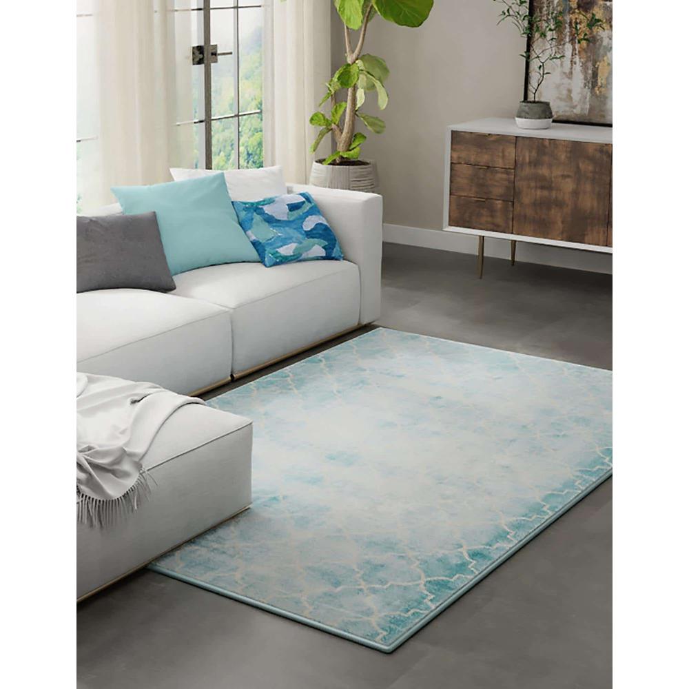 Uptown Area Rug 5' 3" x 8' 0", Rectangular Teal. Picture 3