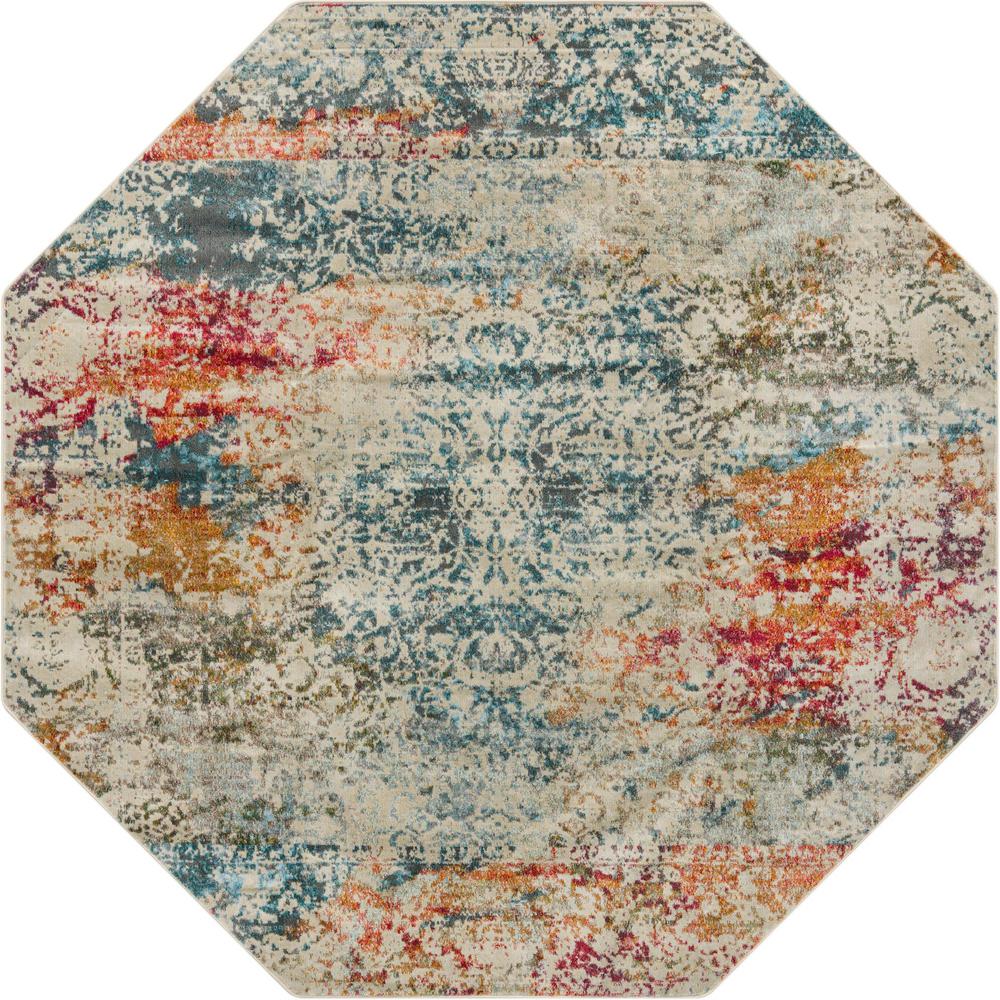Baracoa Collection, Area Rug, Cream, 8' 2" x 8' 2", Octagon. Picture 1