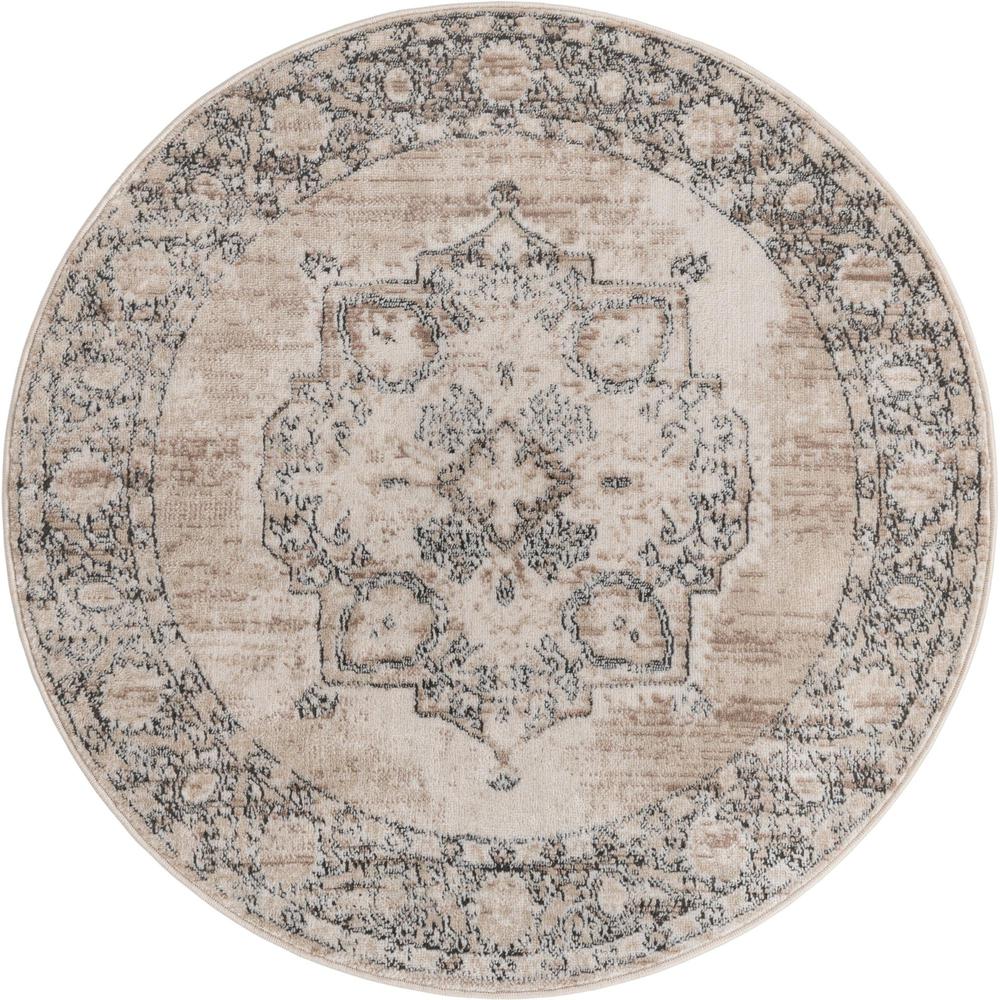Portland Canby Area Rug 4' 1" x 4' 1", Round Ivory. Picture 1