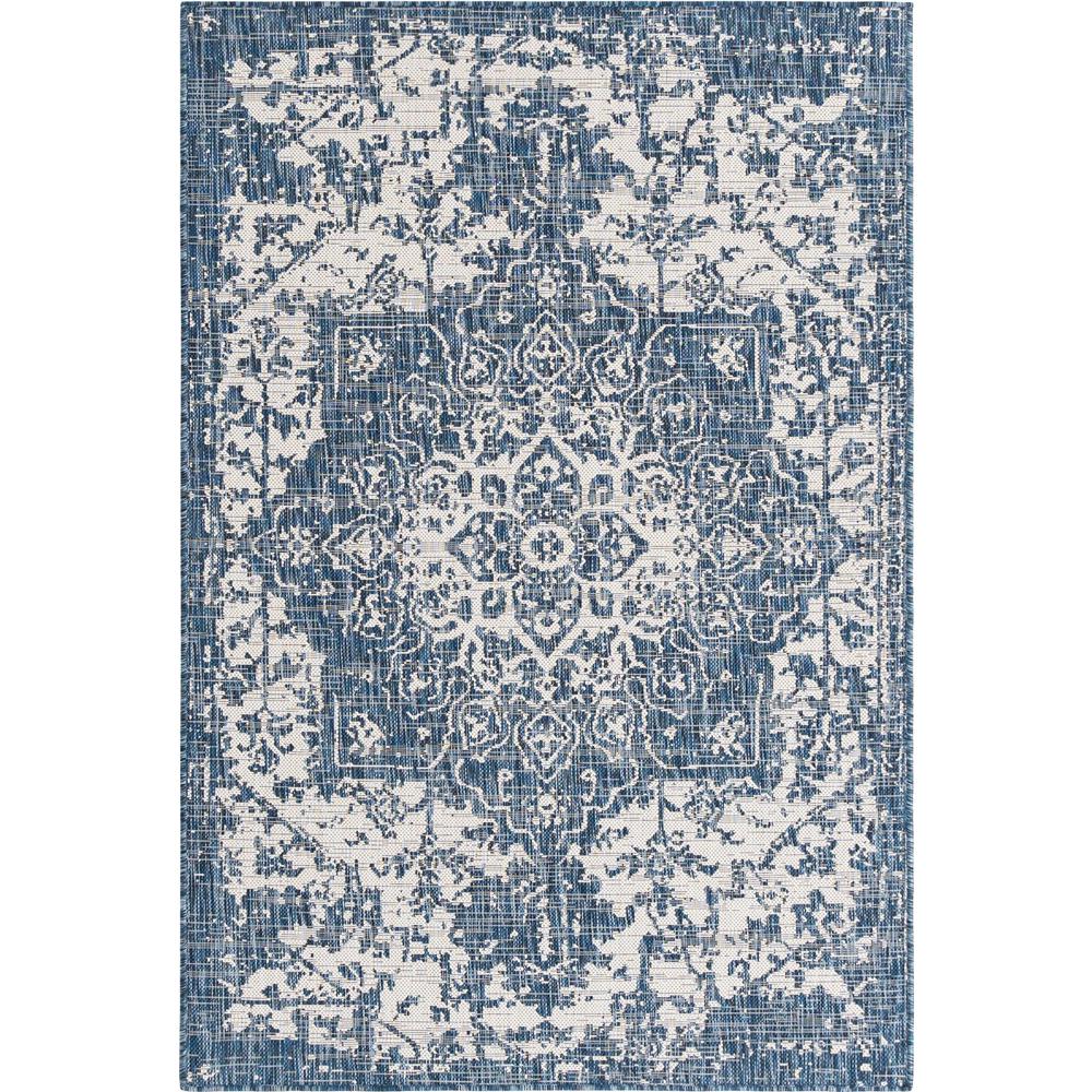 Jill Zarin Outdoor Collection, Area Rug, Blue, 4' 0" x 6' 0" Rectangular. Picture 1