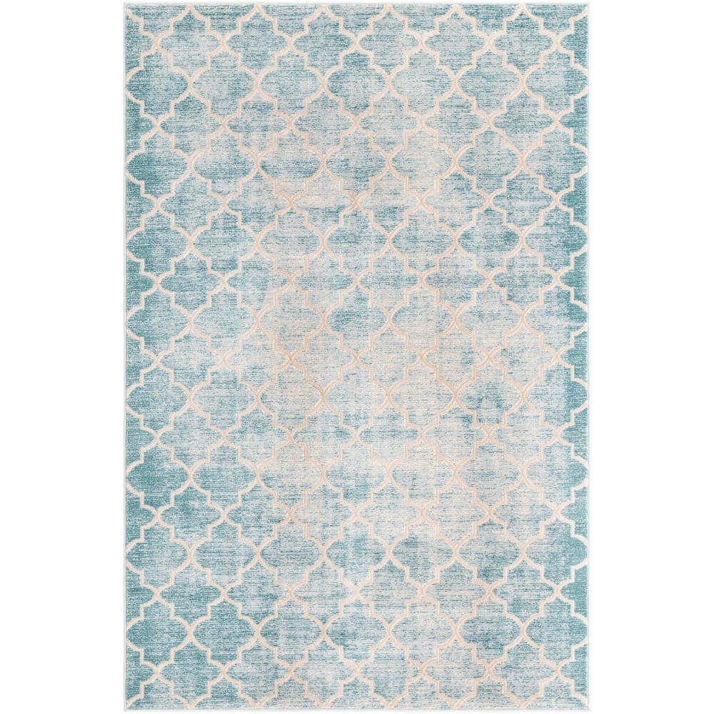 Uptown Area Rug 4' 1" x 6' 1", Rectangular Teal. Picture 1