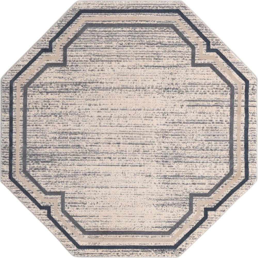 Unique Loom 6 Ft Octagon Rug in Gray (3154393). Picture 1