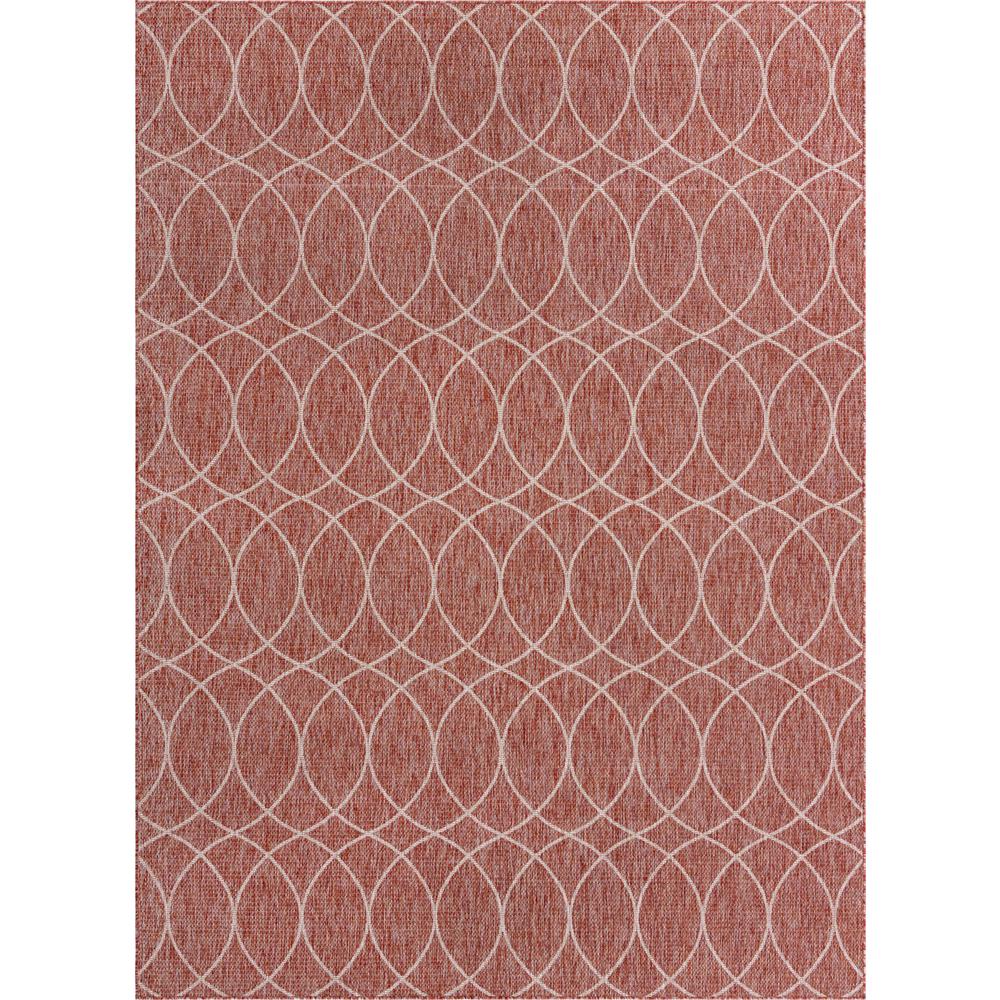 Outdoor Trellis Collection, Area Rug, Rust Red, 9' 0" x 12' 0", Rectangular. Picture 1