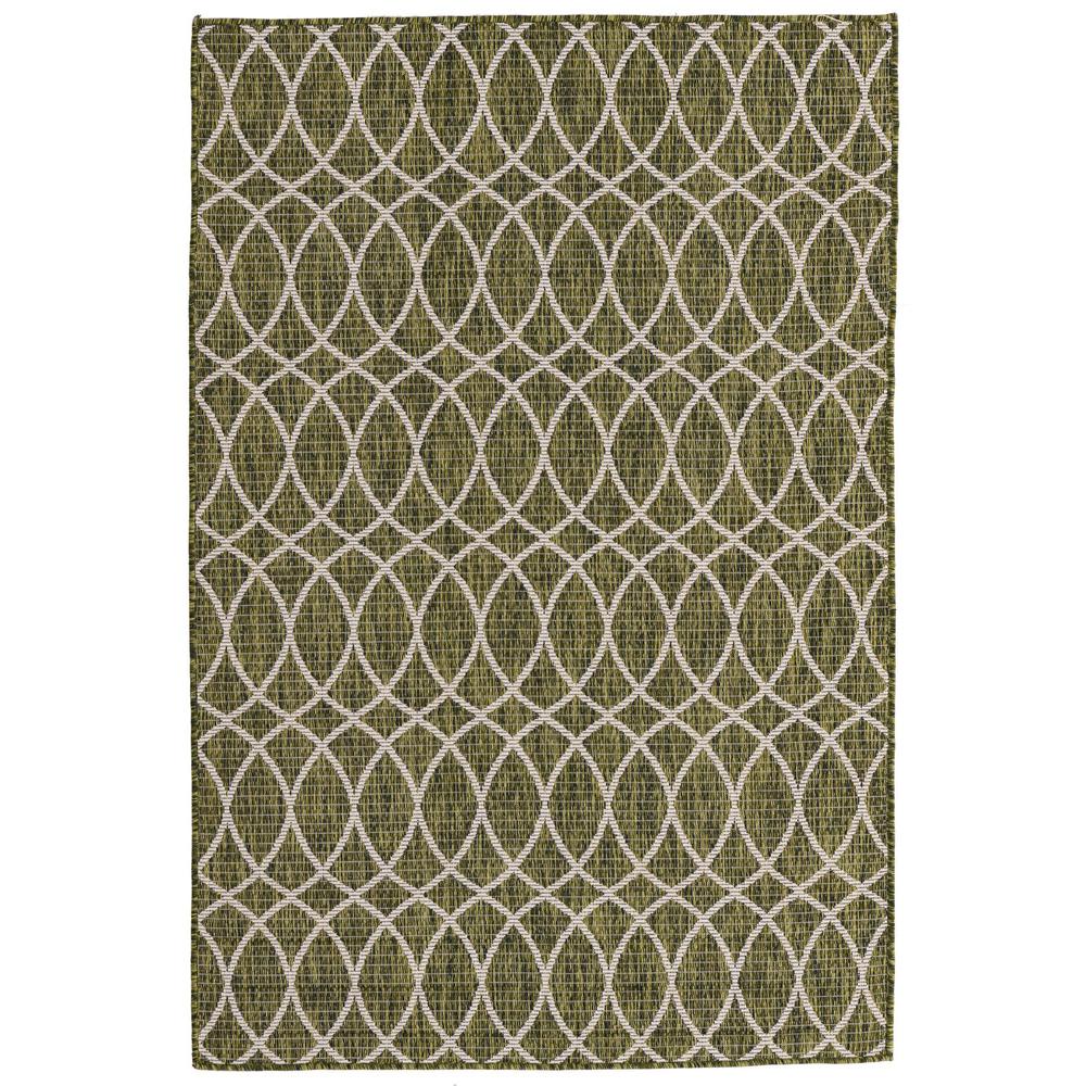 Outdoor Trellis Collection, Area Rug, Green, 4' 0" x 6' 0", Rectangular. Picture 1