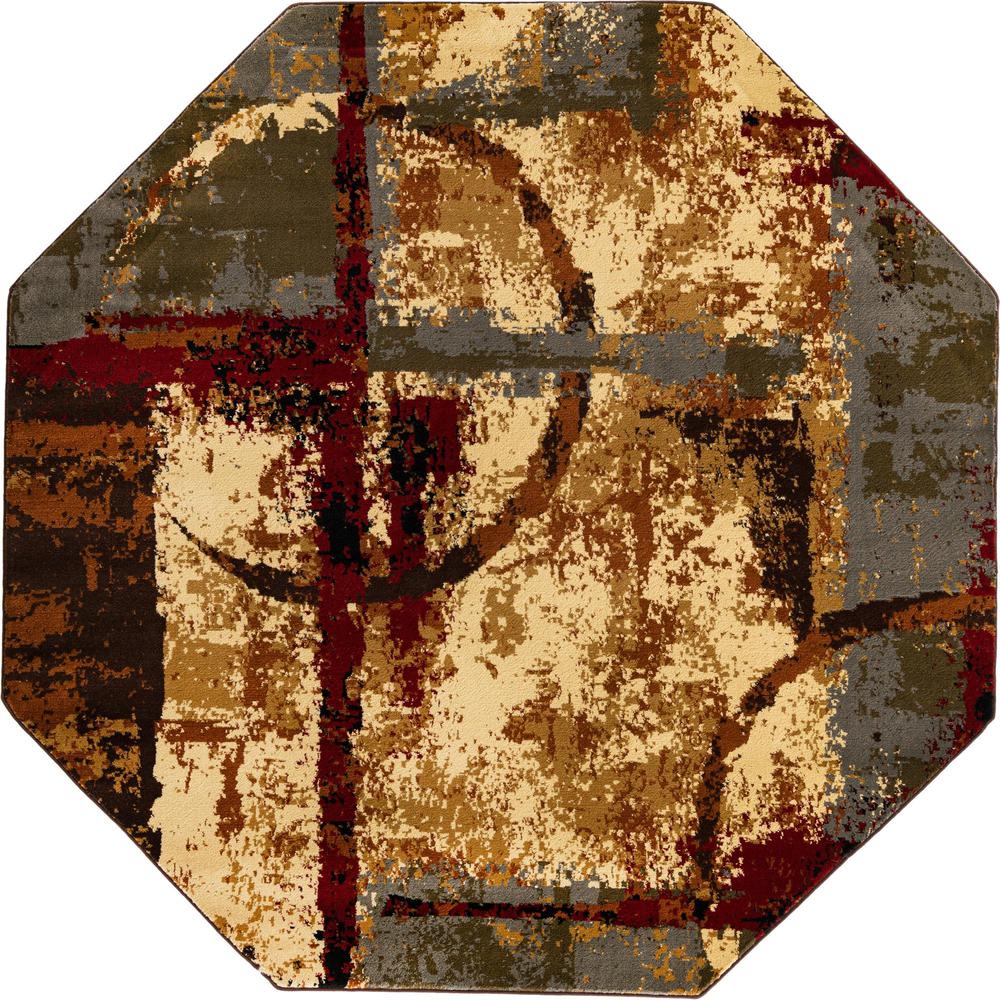 Barista Collection, Area Rug, Multi, 7' 0" x 7' 0", Octagon. Picture 1