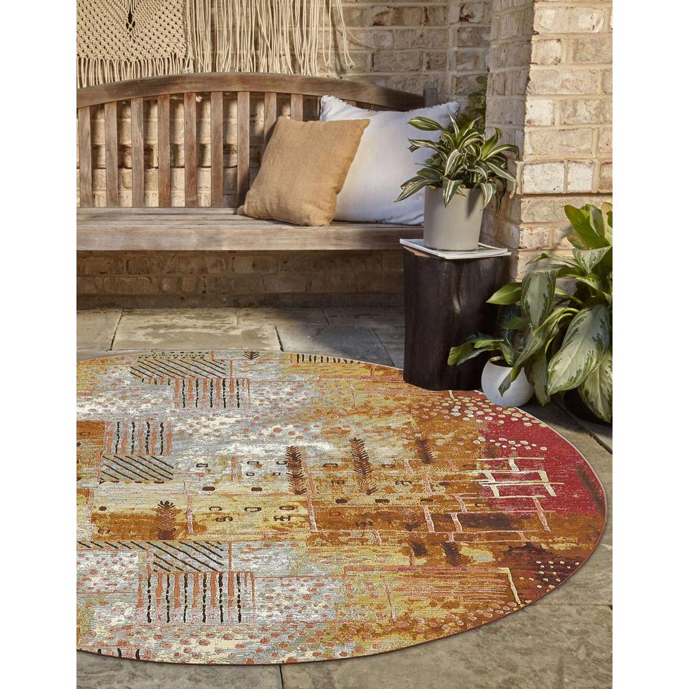 Outdoor Modern Collection, Area Rug, Multi 2' 7" x 2' 7", Round. Picture 3
