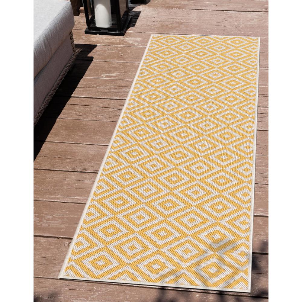 Jill Zarin Outdoor Costa Rica Area Rug 2' 0" x 8' 0", Runner Yellow Ivory. Picture 2