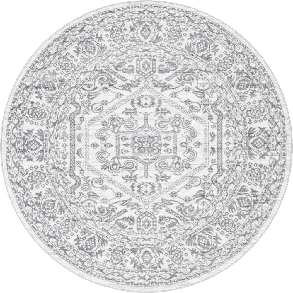 Unique Loom 8 Ft Round Rug in Ivory (3150670). Picture 1